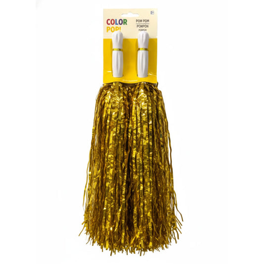 Gold Cheer Pom Poms, Set of 2