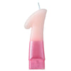 Candle - Numeral #1 Pink, 3 1/4"