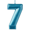 Candle - Numeral #7 Blue, 3 1/4"