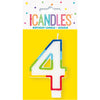 Candle - Rainbow Border Number 4 Birthday