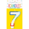 Candle - Rainbow Border Number 7 Birthday