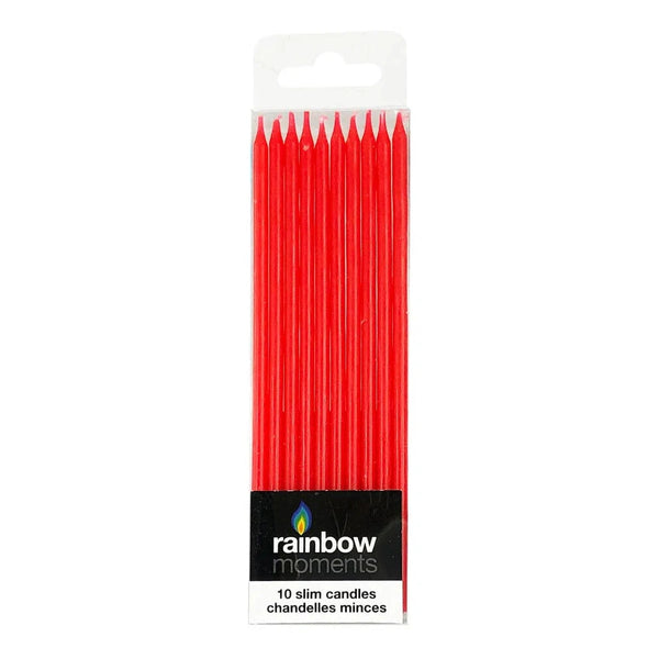 Candle - Thin 10 Count Red