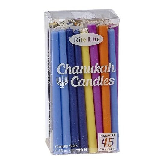 Chanukah Candles, Deluxe, Multicolor, 45/Box