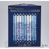Chanukah Candles,Premium, Hand Crafted, Blue/White, 45/Gift Box