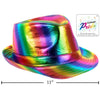 Celebrate Pride Light-Up Iridescent Rainbow Fedora Hat