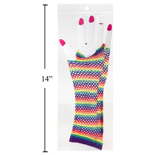 Celebrate Pride Rainbow Mesh Net Gloves