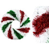 Christmas Candy Cane Tinsel Wreath Decoration