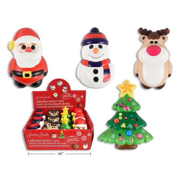 Christmas Die-Cut Character Squishy Toys. 4 Assorted Styles, 1 Per
