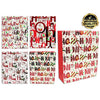 Christmas Foil Hot Stamp HOHOHO Premium Matte Gift Bag - Jumbo. 4 Assorted, 1 per