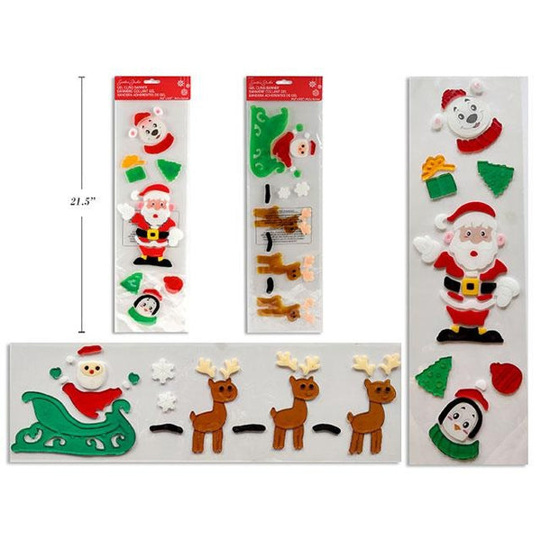 Christmas Gel Cling Banner. 2 Assorted Styles, 1 per