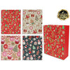 Christmas Matte Premium Silk Screen Glitter Gingerbread Gift Bag - Jumbo. 4 Assorted, 1 per