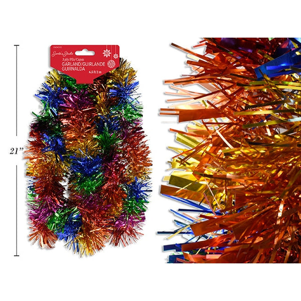 Christmas Rainbow Chunky Tinsel Garland