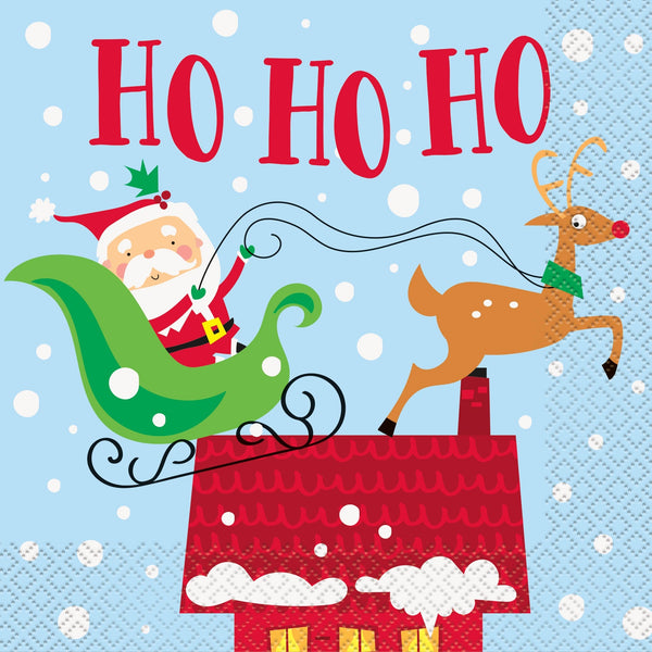 Colorful Santa 7" Lunch Napkins, 16 Count