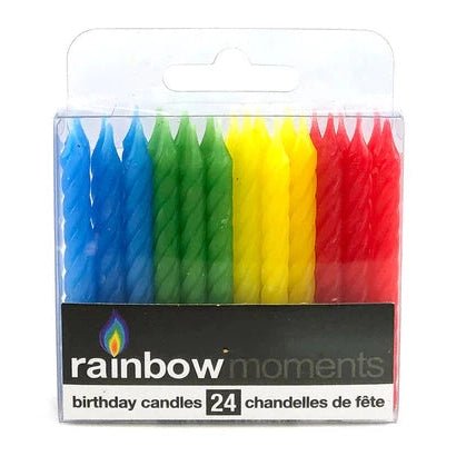 Colourful Birthday Spiral Candles, Set of 24
