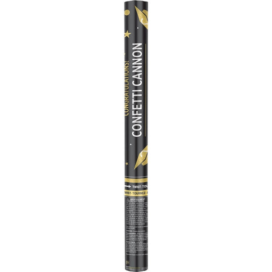 Confetti Cannon - Grad Giant, Paper, 24"Black, Silver, Gold