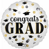 Congrats Grad 18" Dots & Caps Foil Balloon