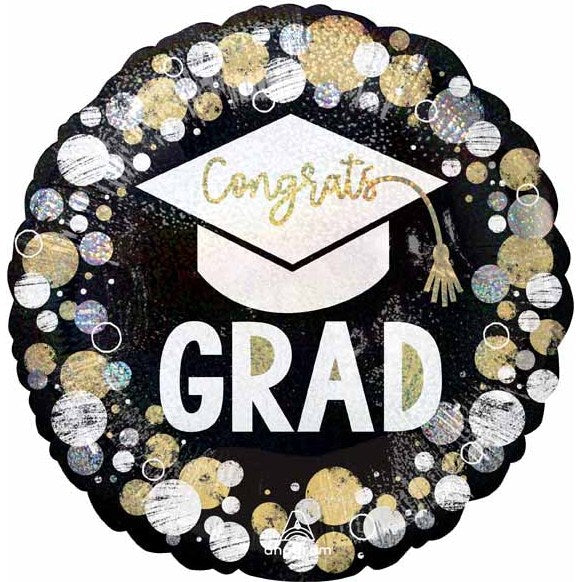 Congrats Grad Circles & Dots 18" Foil Balloon