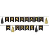 Congrats Grad Pennant Banner Kit - Black, Silver, Gold