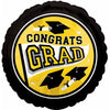 Congrats Grad School Spirit 18" Yellow Foil Balloon