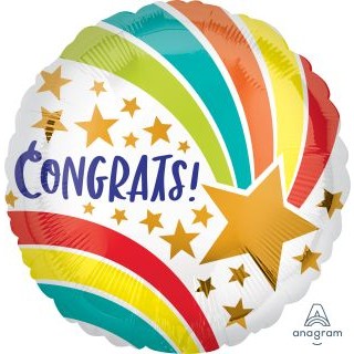 Congrats Shooting Star 18" Foil Balloon