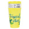 Cup - Plastic, Tropical Leaves, 16oz., 6 Count