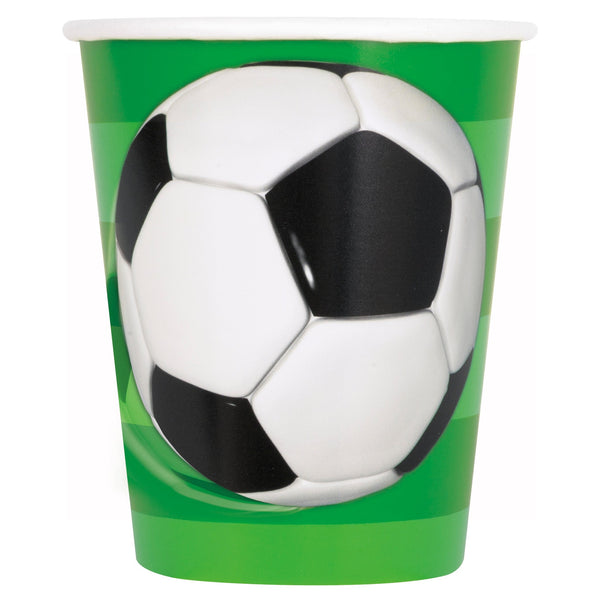 Cups - Paper, 3D Soccer, 9oz, 8ct