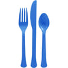 Cutlery Assortment - Bright Royal Blue, Reusable Plastic, 24 Piece