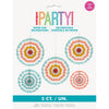 Poolside Summer Paper Fans, Assorted Colors, 5 Count