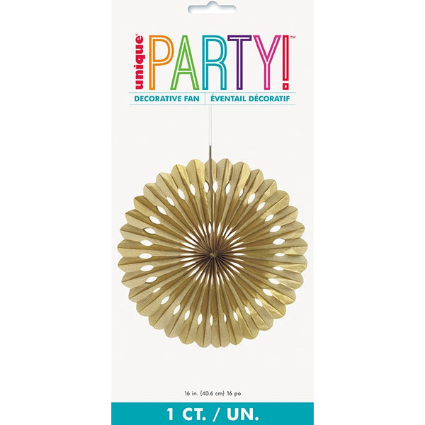 Decorative Fan – 16" – Gold