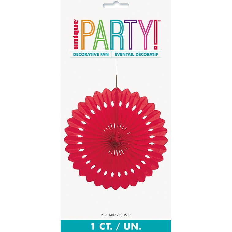 Decorative Fan – 16" – Red