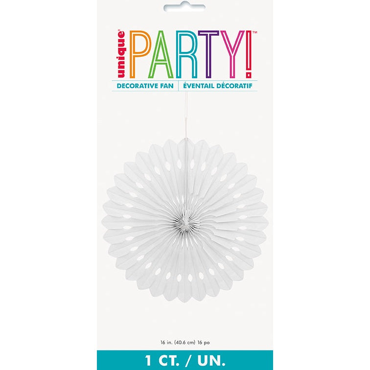 Decorative Fan – 16" – White