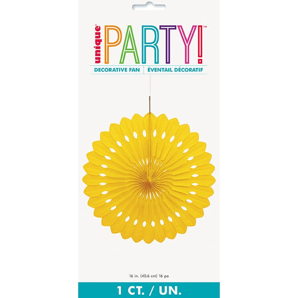 Decorative Fan – 16" – Yellow