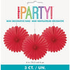 Decorative Fans – 6" 3-Pack – Red