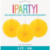 Decorative Fans – 6" 3-Pack – Sunflower Yellow