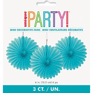 Decorative Fans – 6" 3-Pack – Terrific Teal
