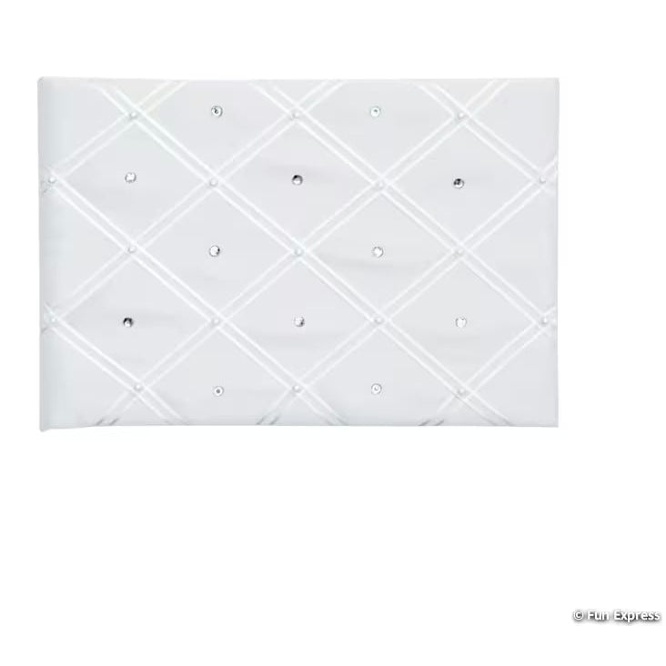 Diamond Design White Guest Book