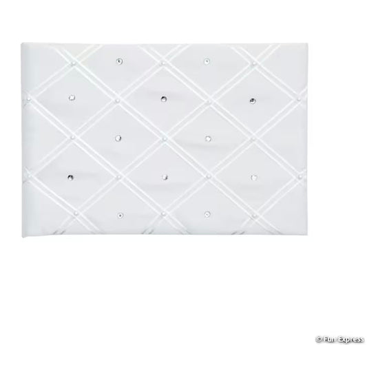 Diamond Design White Guest Book