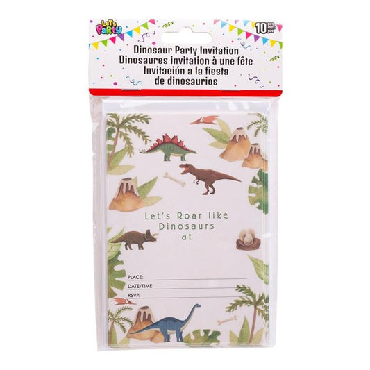 Dino Party Invitations, 10-Pack
