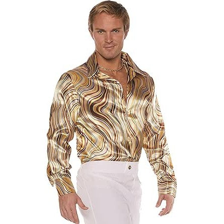 Disco Shirt with Brown Swirls, XL