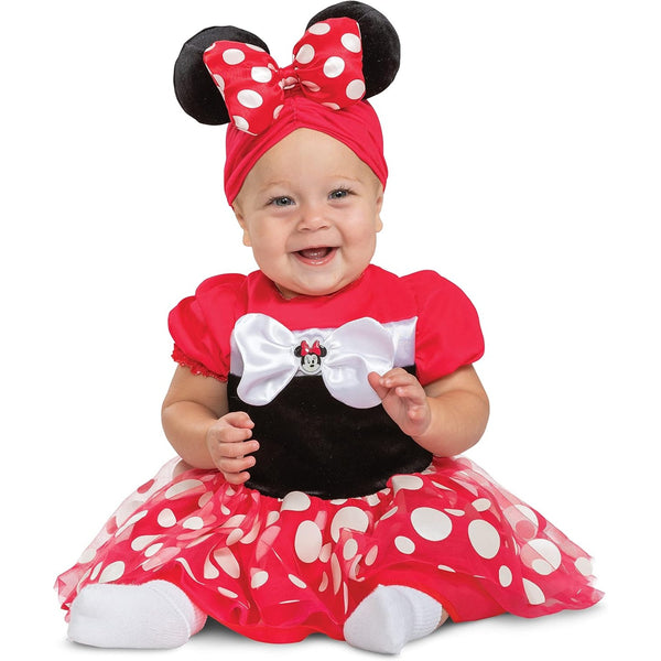 Disguise baby-girls Minnie Mouse Baby Costume, Official Disney Minnie Mouse Costume Onesie and Ears, Infant Size, As Shown, Size 12-18 months