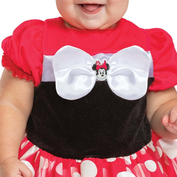 Disguise baby-girls Minnie Mouse Baby Costume, Official Disney Minnie Mouse Costume Onesie and Ears, Infant Size, As Shown, Size 12-18 months
