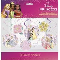 Disney Princess Hanging Swirl Decorations, Set of 12