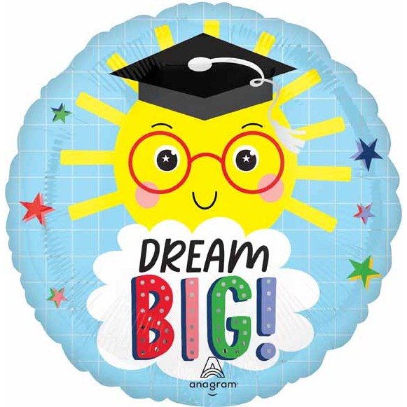 Dream Big Kindergarten Grad 17" Foil Balloon