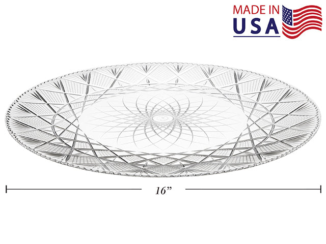 Clear Swirl Serving Tray, 16"