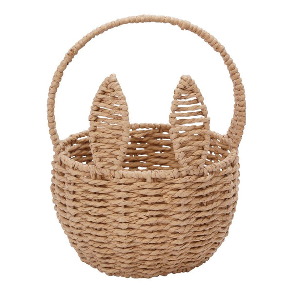 Easter Rope Basket with Bunny Ears, 6.9" x 10"