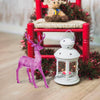 Elegant Electroplated Pink Reindeer Figurine Decoration - 12" x 10" x 6" Pack of 1 - Ideal for Home or Office Decor