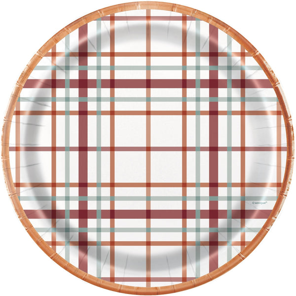 Plates - Round, Elegant Thanksgiving, 9", 8 Count