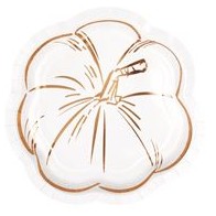 8 Elegant Thanksgiving 9" Shaped Plates, Foil Stamped