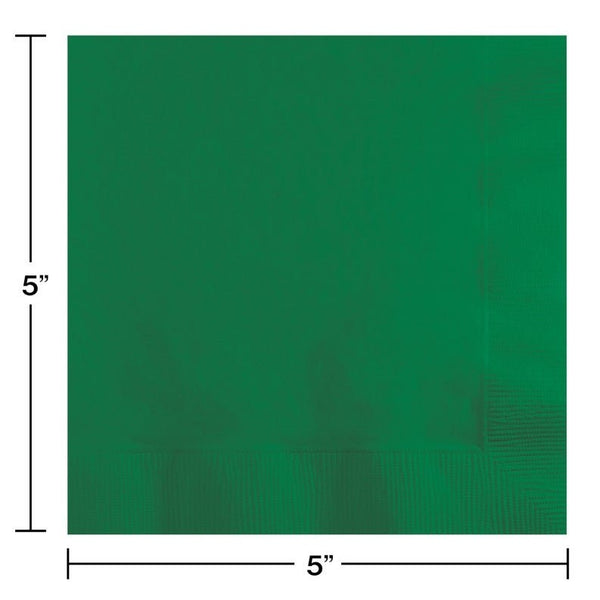 Emerald Green 2-Ply Beverage Napkins 50CT