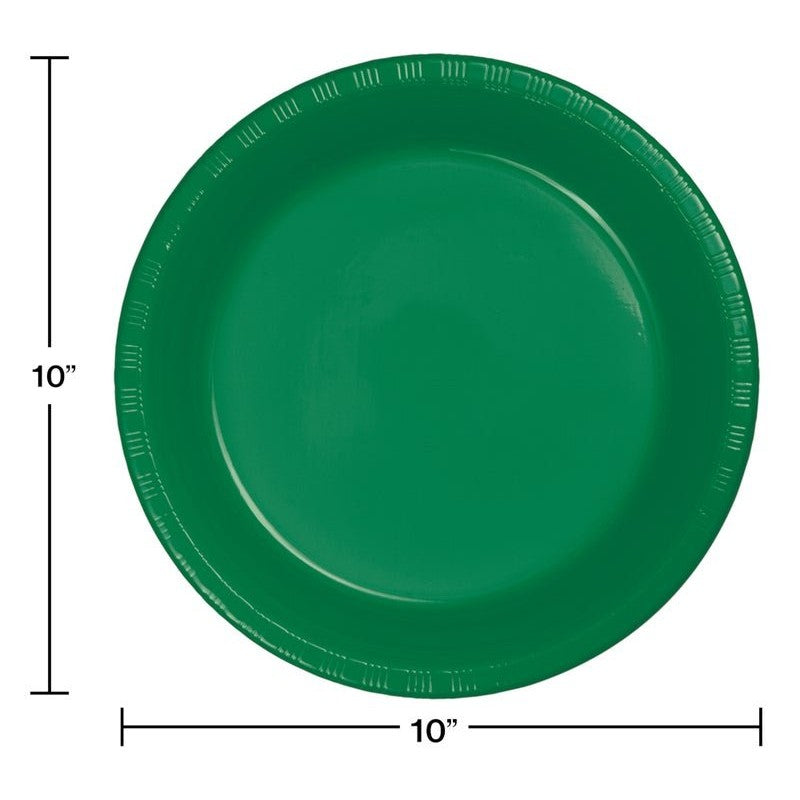 Emerald Green Plastic 10" Plates 20CT
